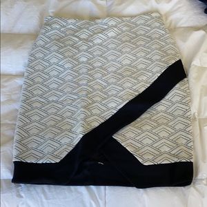 Express Black and White Mini Skirt